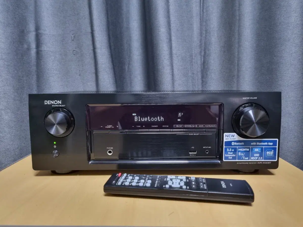 데논 AVR-X520BT 5.2채널 AV 리시버